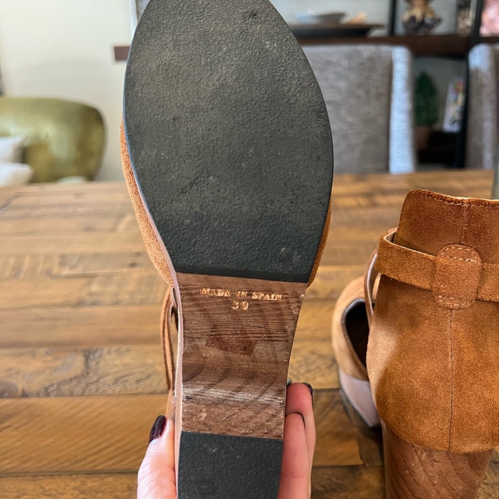 Free People Cedar Women's Tan Suede Platform Heels - Picture 4 of 4